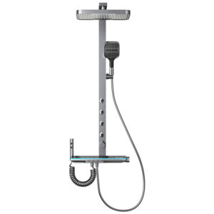full copper thermostatic wall mount shower set – square pipe